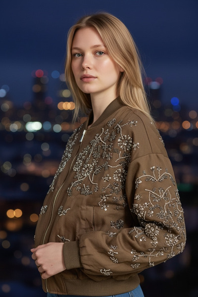 HM Boutiqueis İşlemeli Bomber Ceket