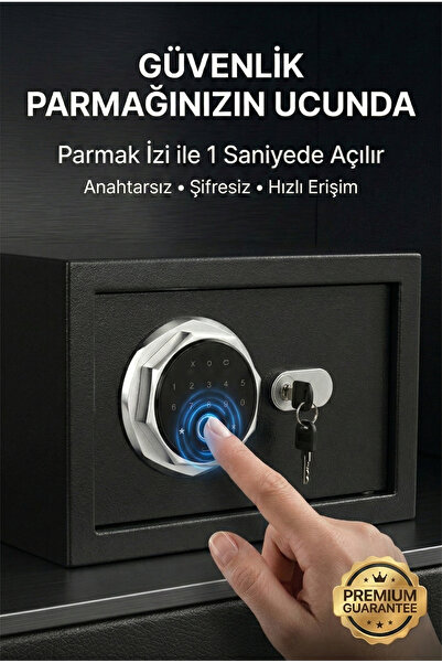 4Berry 20FEC Ev ve Ofis İçin Parmak İzli Elektronik Kasa – Şifreli, Metal Kas...