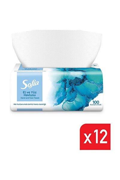 Sofia El ve Yüz Havlusu 100 Lü 12 Paket