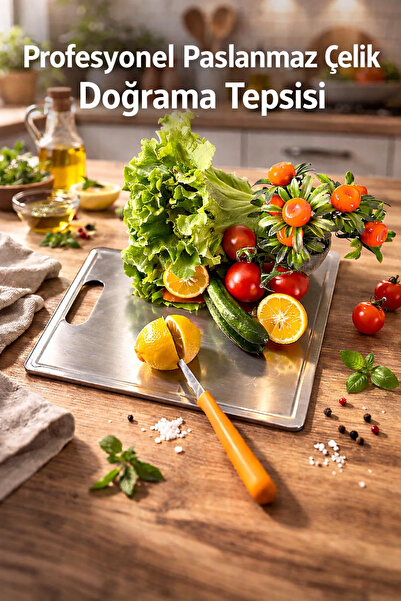 EcoVibe Quality Cutting Board Stainless Steel (304) Chopping Antibacterial St...