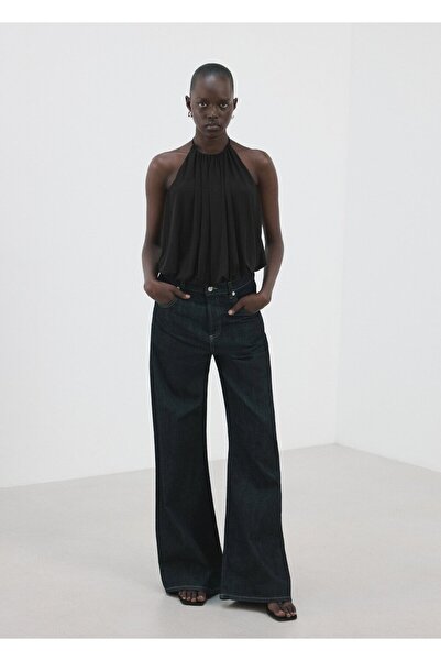 MANGO Woman Balon etkili halter yaka body