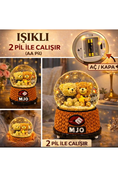 Erzi Büyük Boy Işıklı Müzikli Otomatik Kar Püskürtmeli Sevimli Ayıcık Kar Kür...