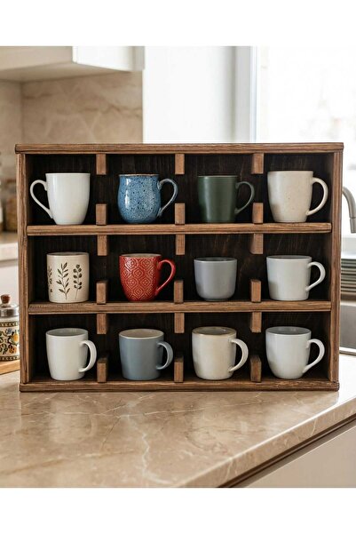 Atölye155 Eleni | Kupa ve Bardak Rafı Tezgah Üstü Kahve Köşesi Dekoru Mutfak ...