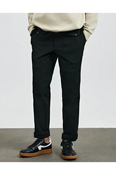 Lufian 112190346 توم فاشون قصة ضيقة بنطال كارجو مبطن بالصوف من الداخل بنطال ر...