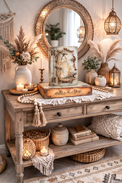 IremTasarimAtolyesi Ev Dekorasyon Kitap Kutu Büyük Boy Ahşap Dekoratif Kutu D...