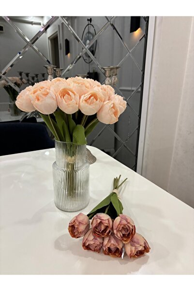 MODA CrossWellHome Yapay Çiçek Islak Şakayık Buketi 8’li - Pudra Pembe Ev Dek...