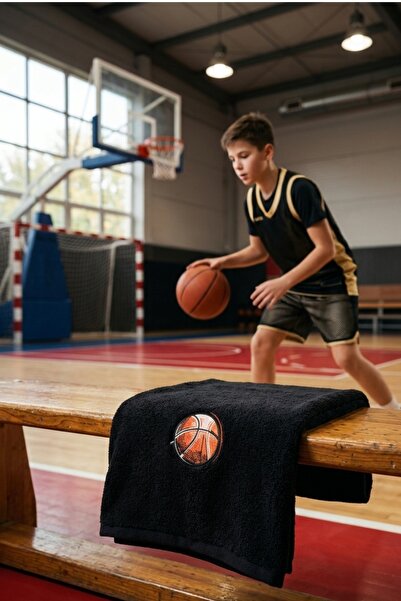 RunGear Up Basketball Ball Embroidered 100% Cotton Athlete Towel - 50X100 cm ...
