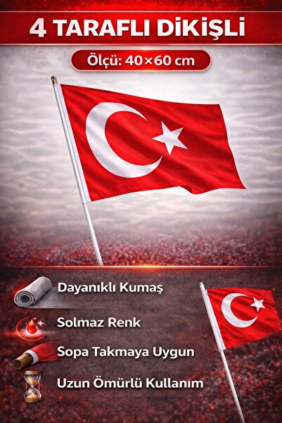 Liggo 40x60 Cm Türk Bayrağı 1. Sınıf Alpaka Kumaş