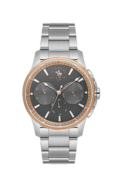 Santa Barbara Polo & Racquet Club Legend Silver Stainless Steel Watch for Men...