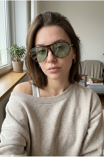 Houseofeyeris Havana Leopard Frame Pilot Shape Unisex Unisex Sunglasses – Uv4...