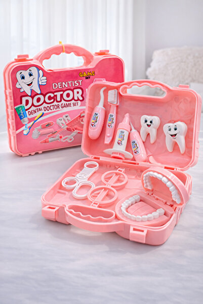 a v d a Pembe Çantalı Diş Doktoru Seti Eğitici Dişçi Doktor Çantası Seti