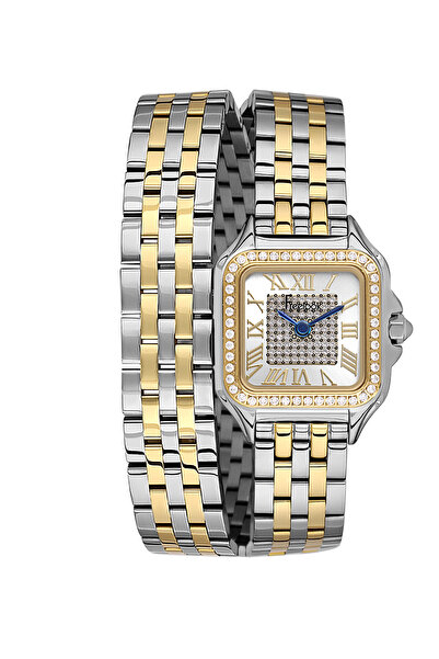 Freelook ساعة لوميير النسائية المصنوعة من الفولاذ المقاوم للصدأ باللونين الفض...