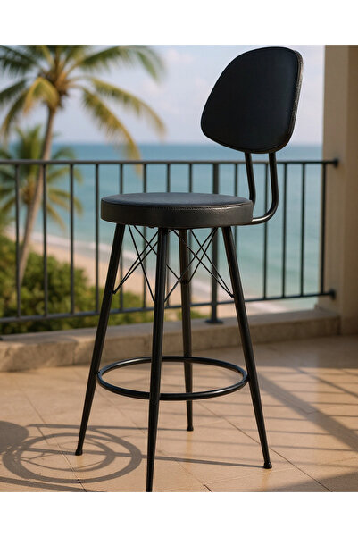Kalafika Has Bar Sandalyesi - 65 Cm Siyah 90 ile 100 Cm Arası Olan Ada & Masa...