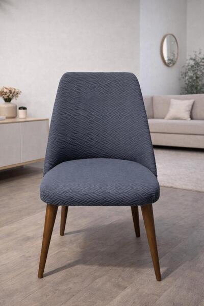 ABEX Mutfak Sandalye Kılıfı-Büyük Oval Likrali Tam Saran Yıkanabilir Lastikli...