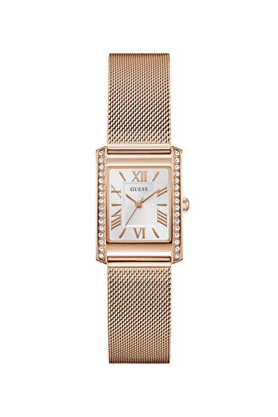 Guess Ladies Rose Gold Tone Rectangle Analog Watch
