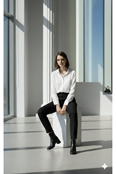 NUDE kadın k05 sıyah şik bot