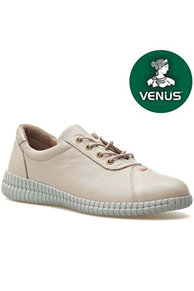 Venüs Feris Genuine Leather Orthopedic Women's Casual Shoes Beige