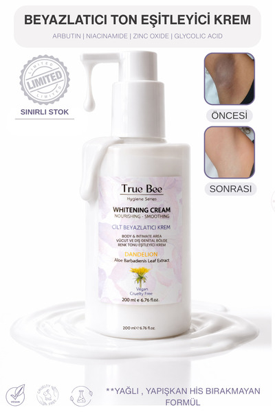 True Bee Beyazlatıcı Ton Eşitleyici Leke Karşıtı Krem | Koltuk Altı , Dirsek,...