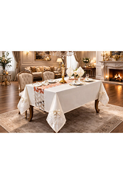 Finezza Επιτραπέζια σκεύη Anjelica Güpürlü Monoray White 8 τεμαχίων. 170x230c...