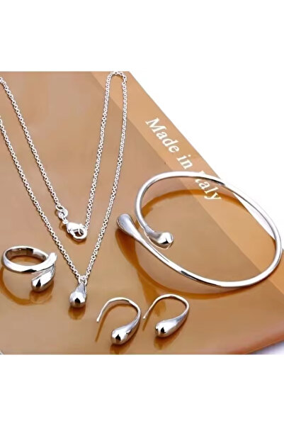 Choice مجموعة مجوهرات على شكل دمعة أنيقة YA4046-2 للنساء مكونة من خاتم وقلادة...