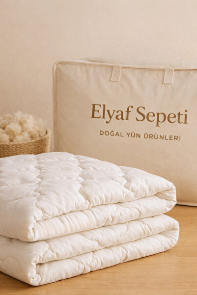 Elyaf Sepeti لحاف صوف مزدوج منقوش ومبطن