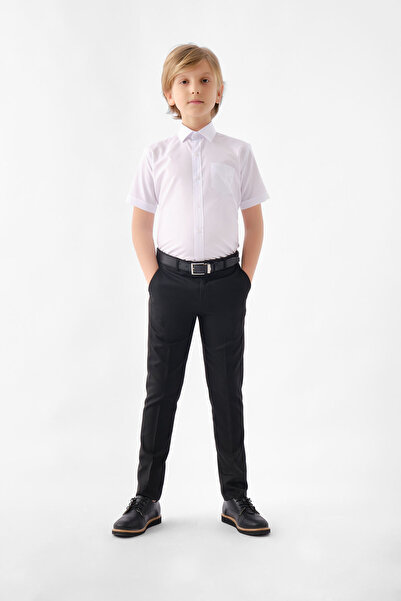 Doctor junior Dečije crne klasične hlače od tkanine