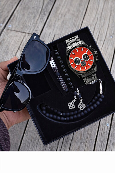 wesscollection Su Geçirmez Erkek Kol Saat Gözlük Tesbih ve Bileklik set