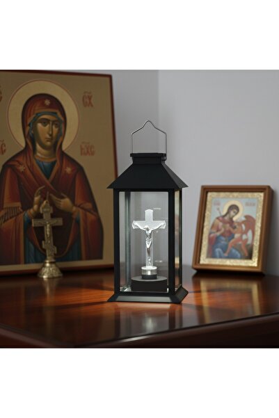 SyaMAG Felinar LED, incarcare solara, cruce, 14x14x28 cm, buton on/off, pentr...