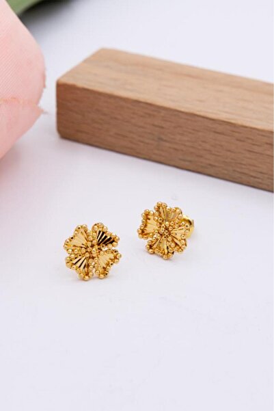 latif kuyumcu 22 Ayar Altın Küpe Dört Yapraklı Yonca Dorikalı Kadın Küpe LKKP...