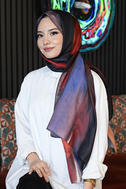 AFVENTE Sanat Desen Turuncu Soft Pamuk Şal