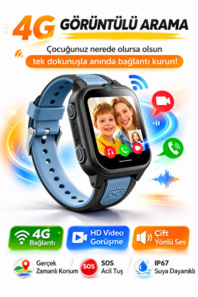 Maybax Sim Kartlı Akıllı Çocuk Saati Wonlex Gw400s 4g Konum Arama Sesli Mesaj...