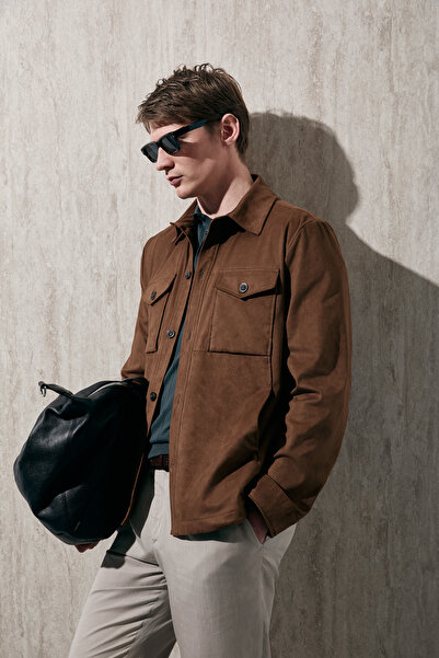 Lufian Cole Erkek Gömlek Ceket Deve Tüyü