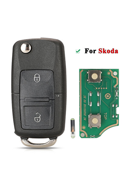 Choice4 for Skoda Full Key 1J0 959 753 AG jingyuqin 2BTN Flip Remote Car Key ...