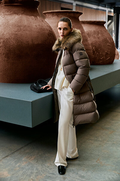 Lufian Eco Goose down Women's Coat Sand