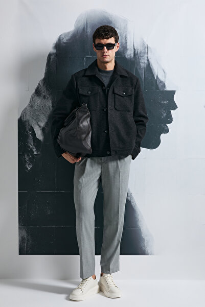 Lufian Καλό ανδρικό πλεκτό μπουφάν μαύρο