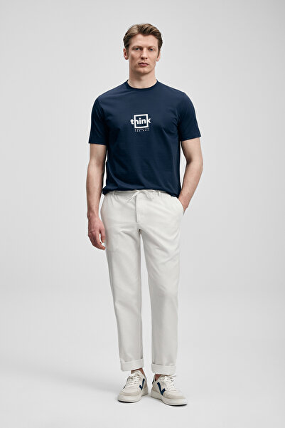 Lufian Σκέφτεστε Σύγχρονο Γραφικό T-Shirt Ναυτικό Μπλε