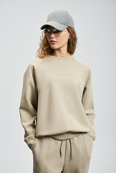 Lufian Alıce Women's Knitted Sweatshirt Beige