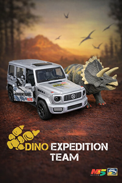 Fidan oyuncak سيارة معدنية على شكل ديناصور قابلة للسحب والدفع، معبأة في صندوق...