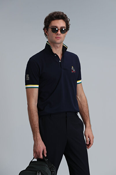 Lufian Match Smart Men's Polo T-shirt Navy Blue