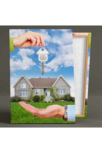 HDART Bahçeli Ev Emlak Ofisi Emlakçı Kanvas Tablo T1013277