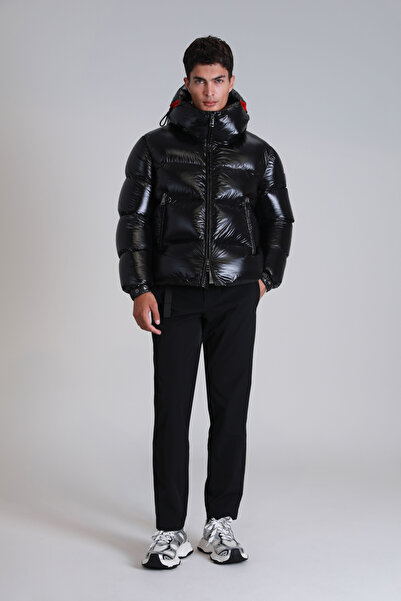 Lufian Palton pentru bărbați Jadon Goose Down, negru
