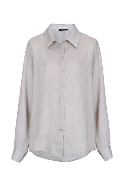 Lufian قميص كتان نسائي بيج - باري