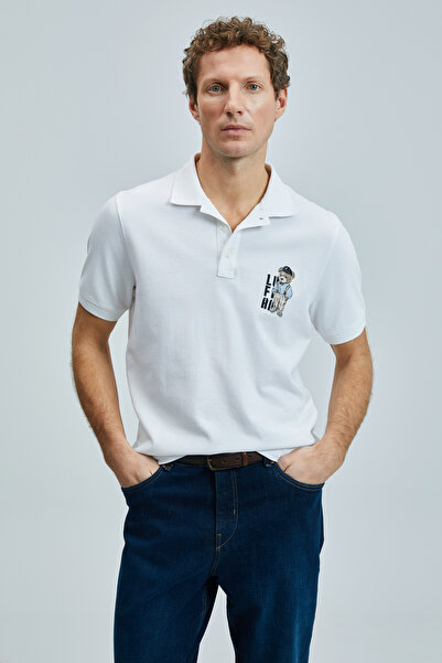 Lufian Cel mai bun tricou polo inteligent pentru bărbați alb