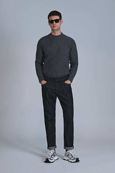 Lufian Leonard Smart Jean - Pantaloni negri slim fit pentru bărbați