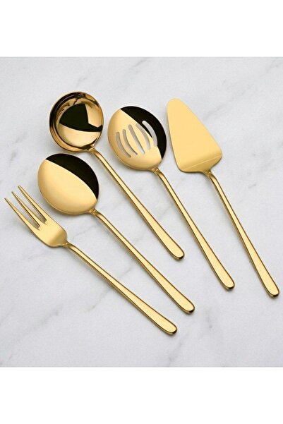 Arsel Miray Mini Gold Sauce & Serving Set Plain 304 Quality 5 Pieces 18/10 Cr...