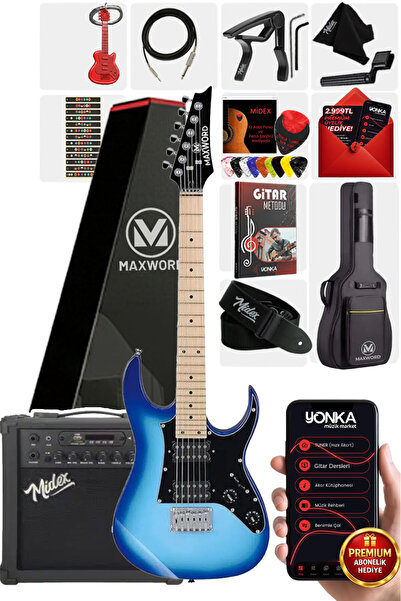 Maxword De-150bl-25amp Maple Klavye Hh Yüksek Kaliteli 25w Amfili Elektro Git...