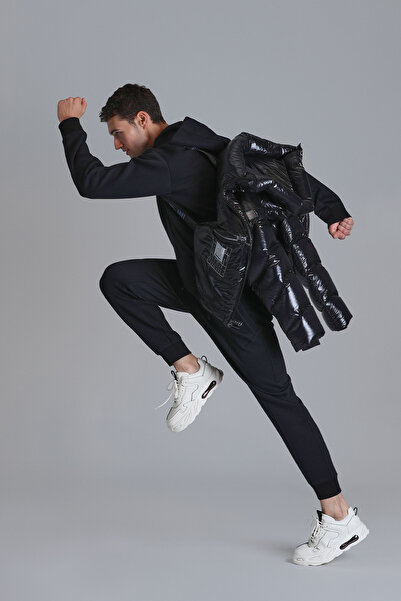 Lufian Palton pentru bărbați din puf de gâscă Armı negru