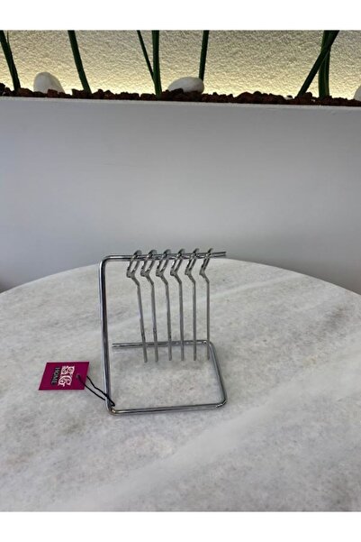 MİMSEGÜN DEKOR 6 Silver Teaspoons with Stand