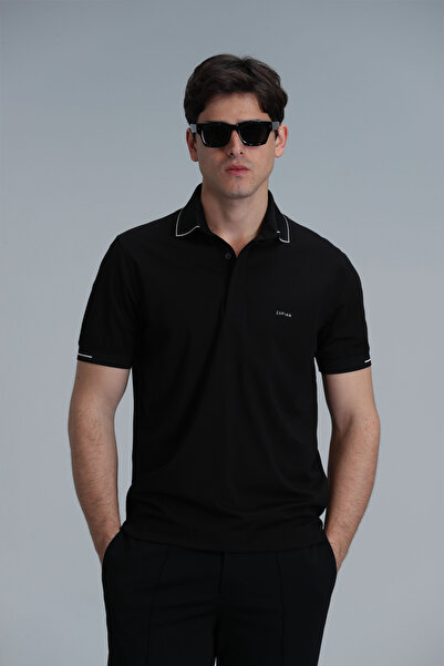 Lufian Ανδρικό μπλουζάκι πόλο Tylor Smart Black