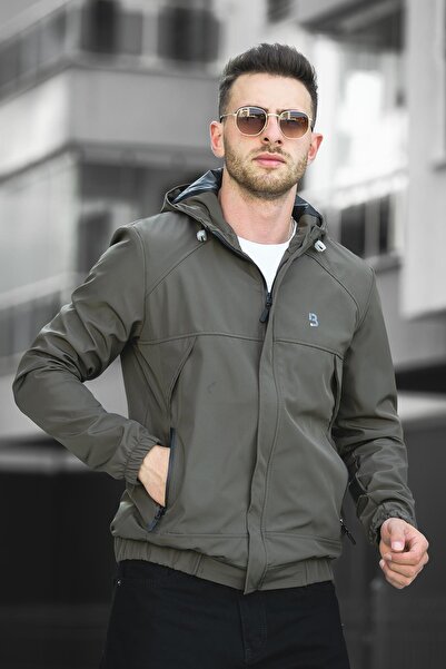 Oksit Bailey Водоустойчив Slim Fit мъжко сезонно палто с качулка Дъждобран